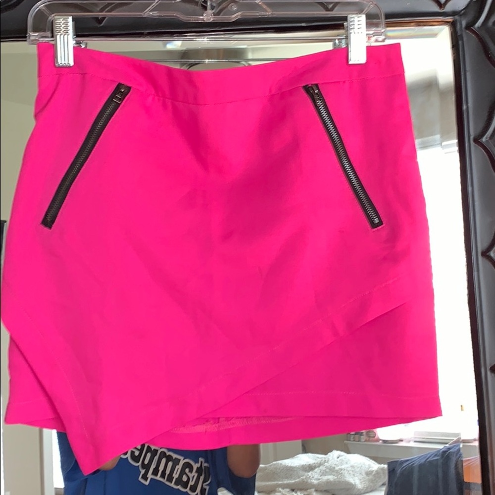 Hot pink mini skirt